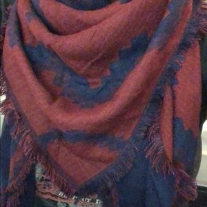 Burgundy & Navy (Reversible) Handkerchief Scarf